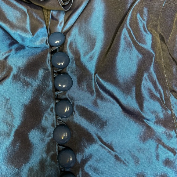 Vintage Iridescent Blue Corset-Style Off-Shoulder Top  - Small - Picture 16 of 16